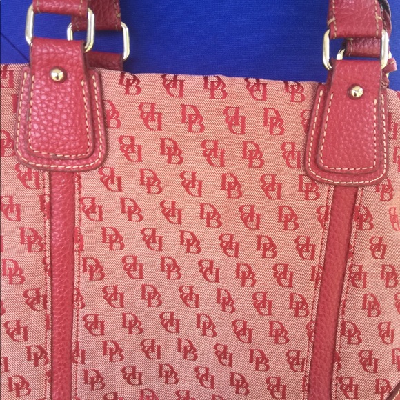 Dooney & Bourke Red Logo Canvas Tote - Picture 2 of 8